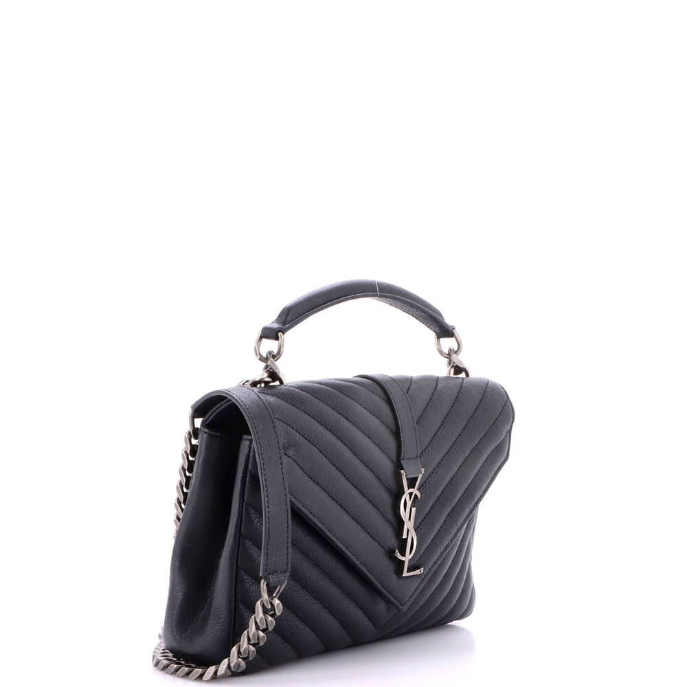 Saint Laurent Medium Classic Monogram College Bag Matelasse Chevron Leather - Picture 2 of 6